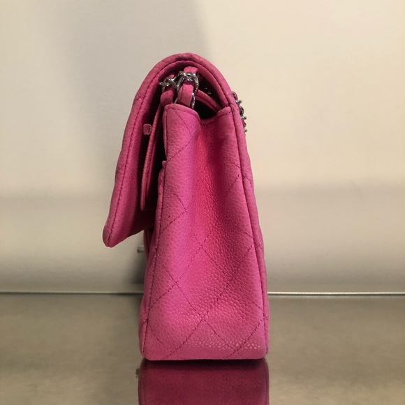 Chanel Double Flap Hot Pink Matte Caviar Leather - Picture 5 of 8